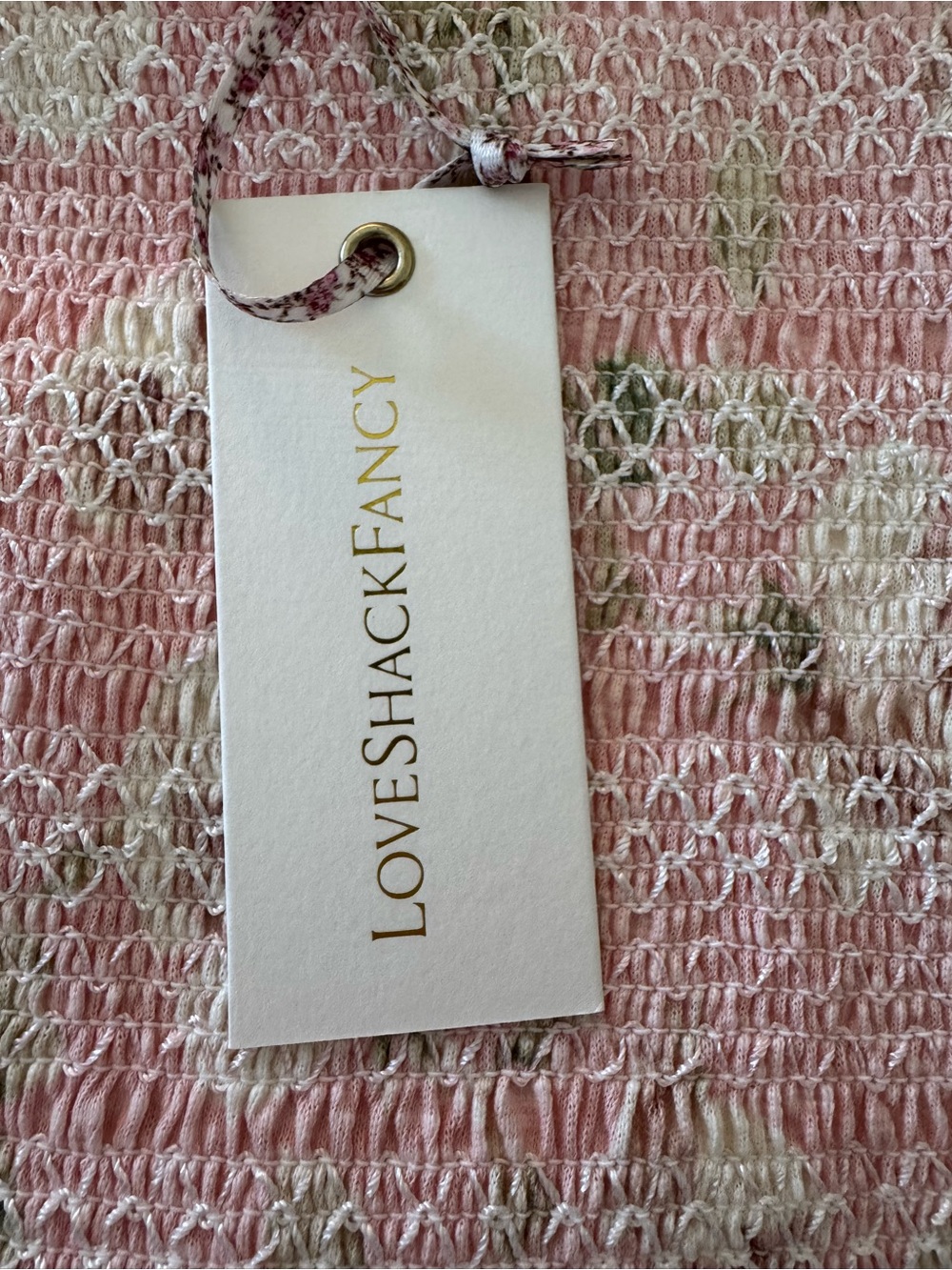 LoveShackFancy Norna Smocked Tie-Shoulder Mini Dress in Ballet Pink – NWT - Picture 4 of 8